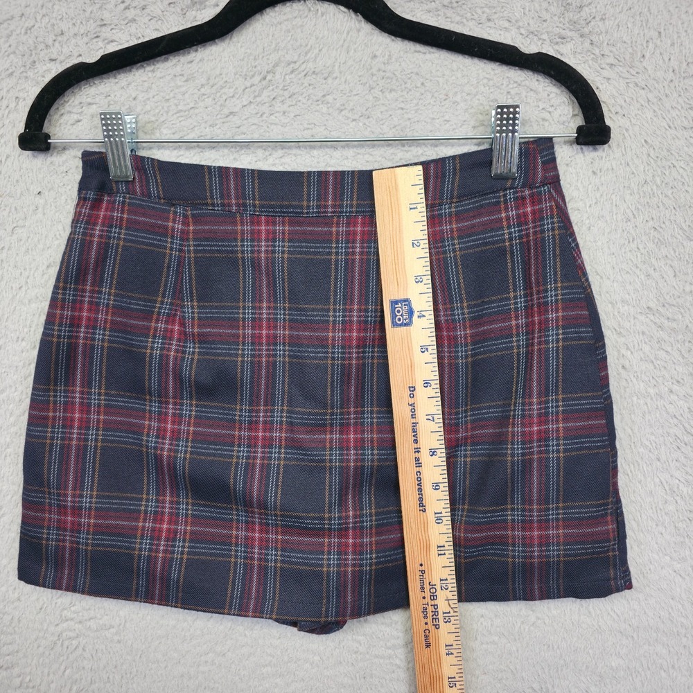Plaid Mini‎ Skort Womens XS Blue Red Tartan Skirt Short Schoolgirl Academia Y2K - Picture 9 of 12
